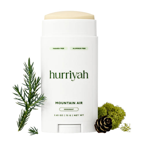 Hurriyah Mountain Air aluminum-free deodorant stick with juniper and moss